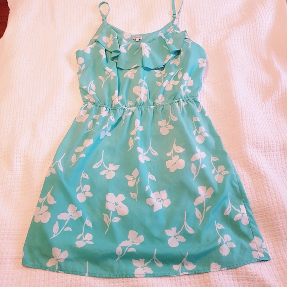 Kismet Mint Green Floral Ruffle Dress XL - Picture 1 of 5
